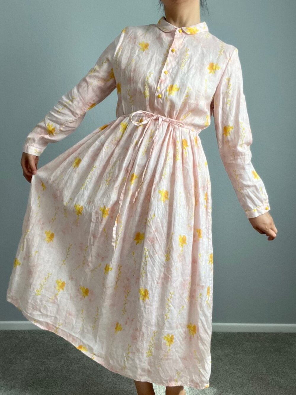 🌸 Floral Cotton Linen Maxi Dress - Picture 2 of 10